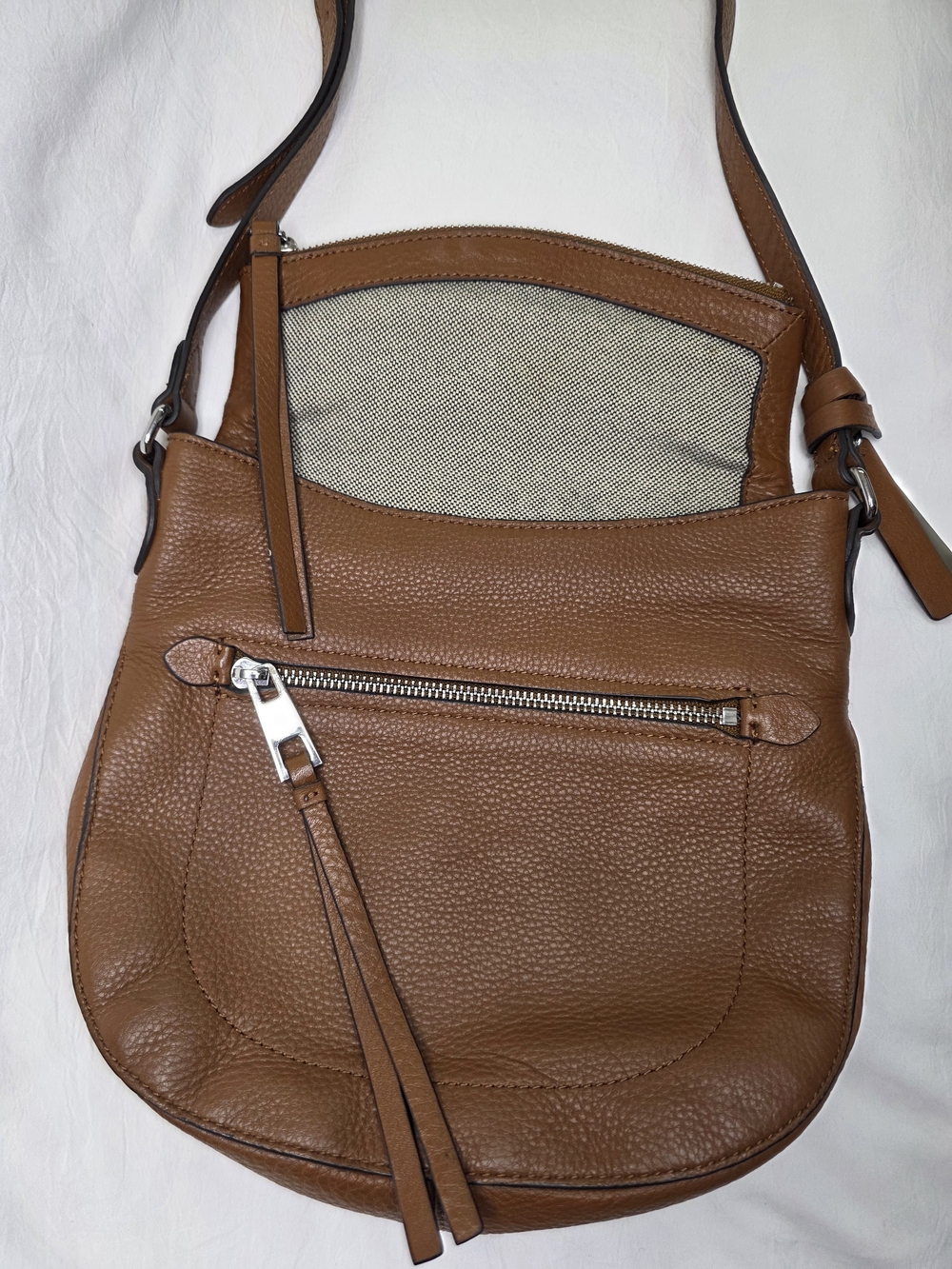 Vince Camuto Tala Leather Crossbody Bag – Dark Rum Brown - Picture 4 of 9